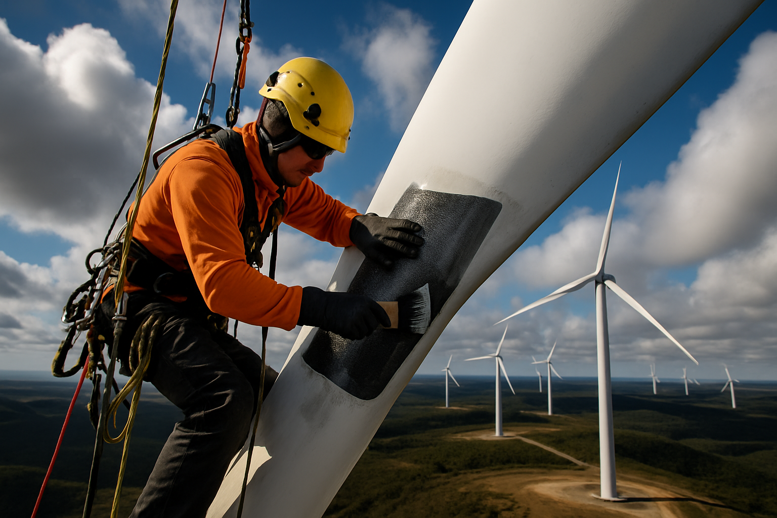 Wind Turbine Blade Repair with Carbon Fiber & Epoxy: Materials & Methods